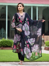 Printed Georgette Kurta With Pants & Dupatta